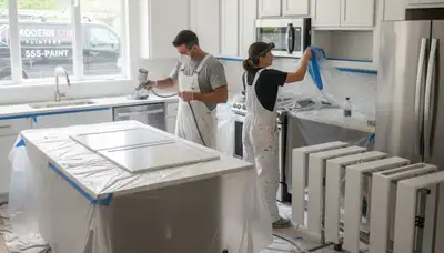 Professional cabinet painting in Evansville, IN creating durable, modern kitchen finishes