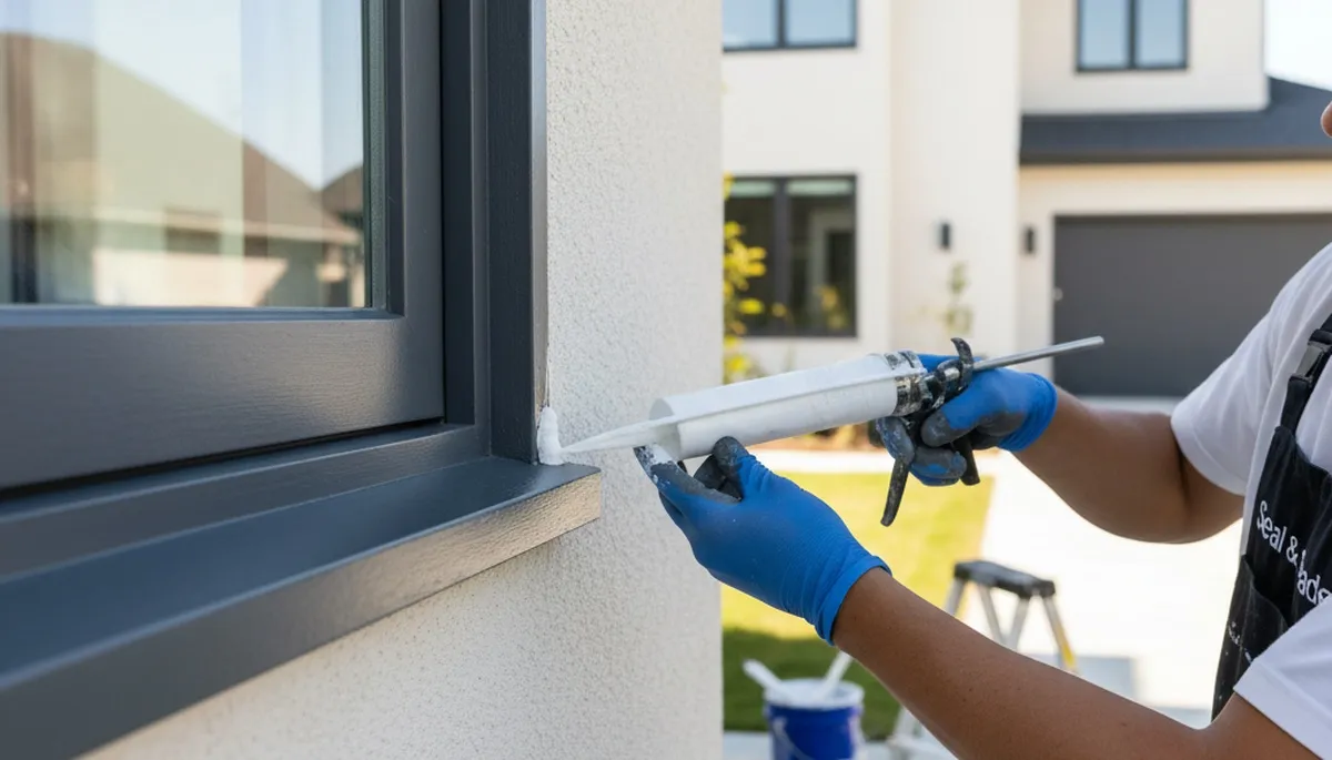 Professional caulking and sealing on Evansville IN home exterior for long‑lasting weather protection
