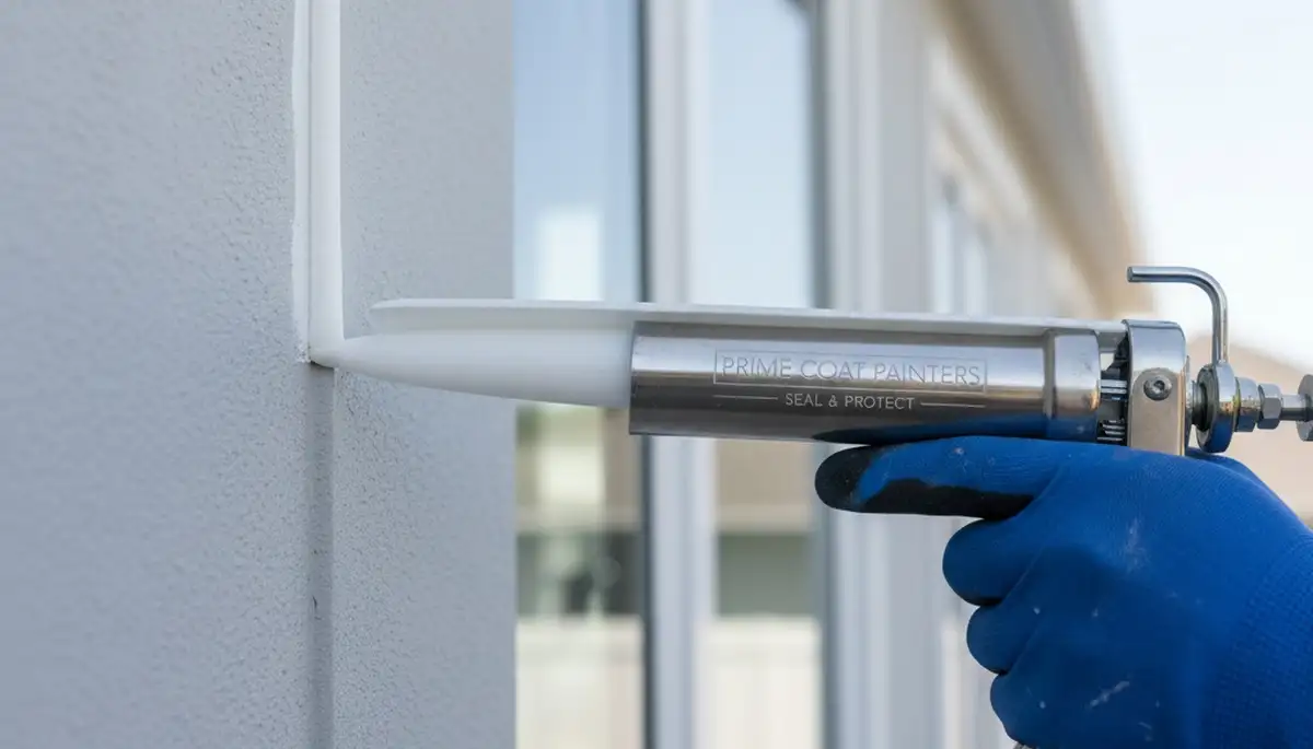 Professional caulking and sealing on home exterior by expert painters in Evansville, IN