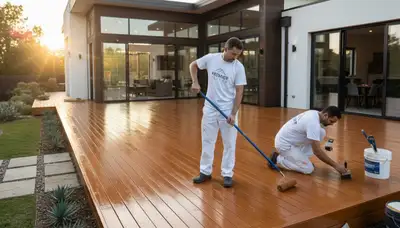 Professional deck staining and refinishing by expert painters in Evansville, IN