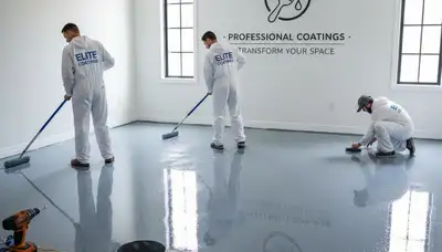 Epoxy floor coating for garage in Evansville, IN by professional house painters