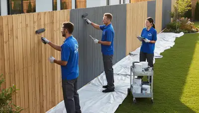 Professional fence painting service in Evansville, IN with durable weather-resistant finish