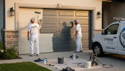 Professional garage door painting in Evansville, IN by expert residential painters
