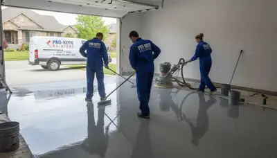 Epoxy garage floor coating in Evansville, IN providing durable, glossy concrete protection