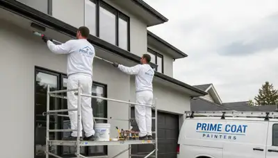 Professional gutter painting on residential home in Evansville, IN by expert house painters