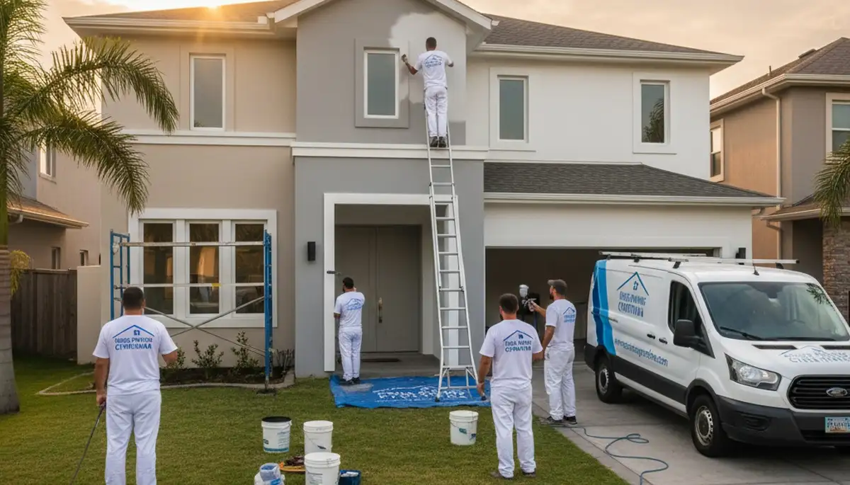 Professional house painters in Evansville IN enhancing home exterior with fresh paint finish