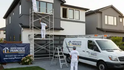 Professional house painter in Evansville IN applying exterior paint to residential home