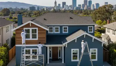 Professional house painters enhancing home exterior in Evansville, IN