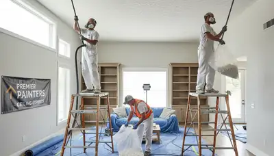 Professional popcorn ceiling removal in Evansville, IN home by expert painting contractors