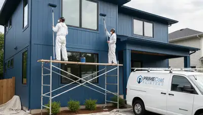 Professional siding painting on Evansville IN home by expert house painters for durable exterior finish