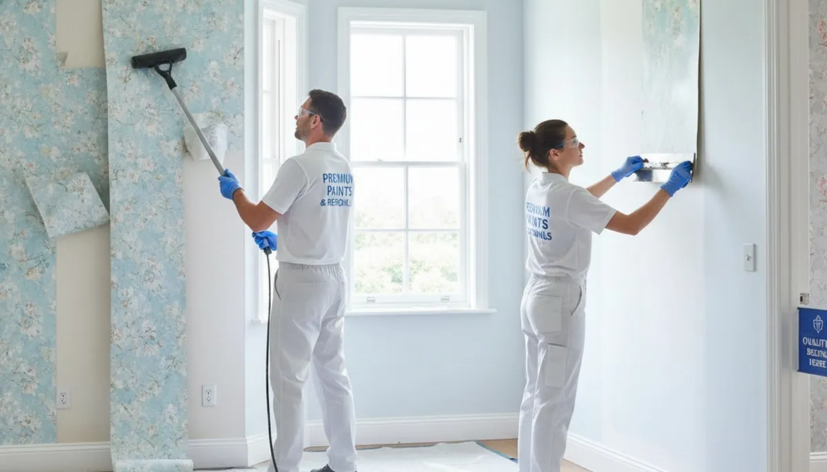 Professional wallpaper removal in Evansville, IN home by expert local painting contractors