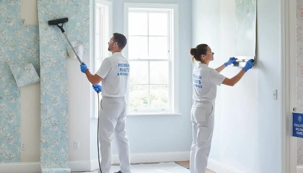 Professional wallpaper removal in Evansville, IN home by expert local painting contractors